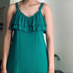 Pom Pom emerald dress